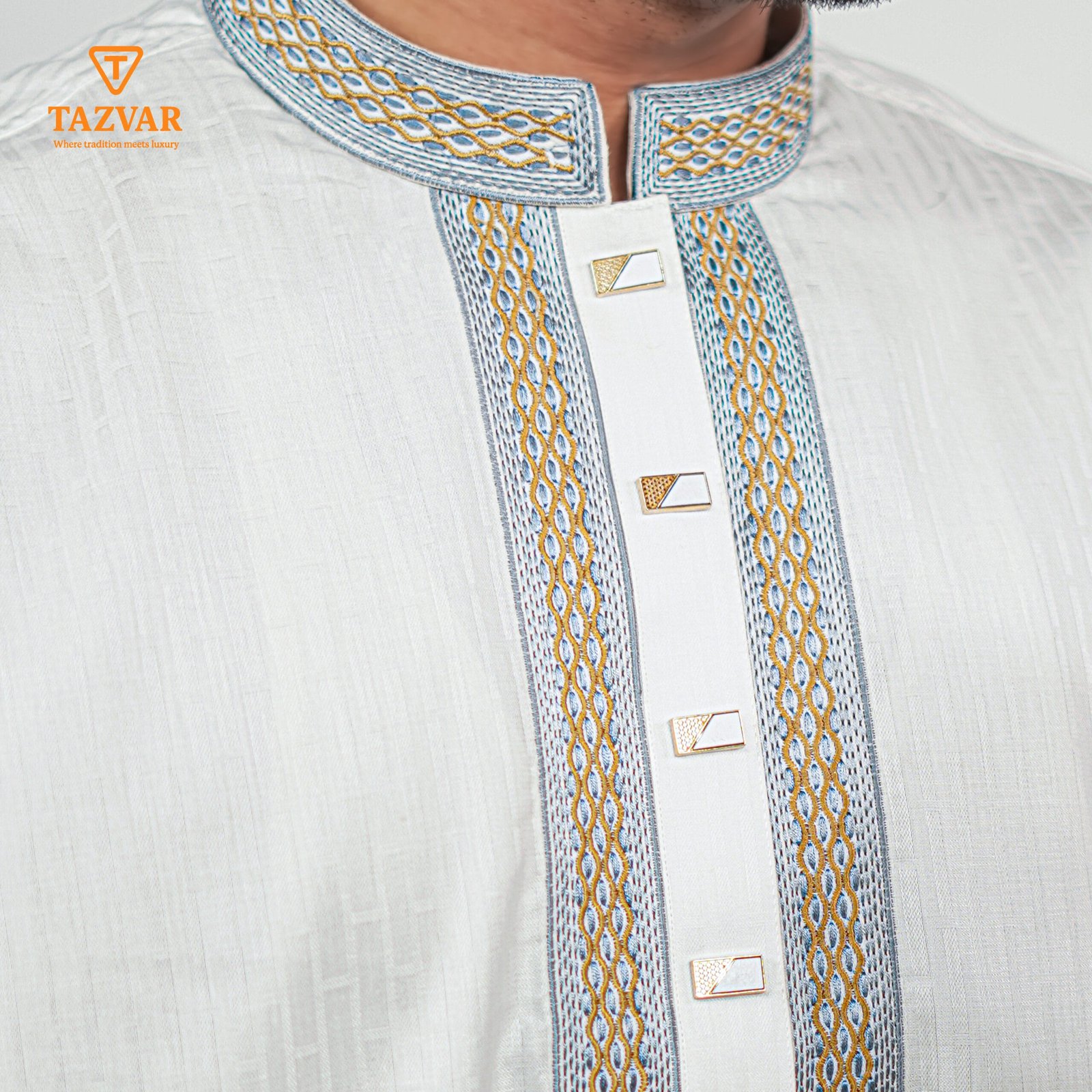 11c Luxury Panjabi - White Stripe (Eid Collection 2026) - Image 1