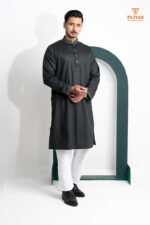 TAZVAR Prmium Sea Green Panjabi - Image 3