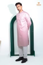 TAZVAR Soft Pink Premium Panjabi - Image 3