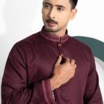 TAZVAR Deep Maroon Premium Panjabi