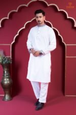 TAZVAR Premium White Panjabi - Image 3