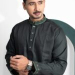 TAZVAR Prmium Sea Green Panjabi