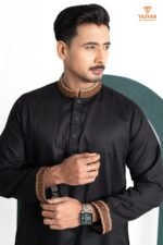 TAZVAR Black Premium Panjabi
