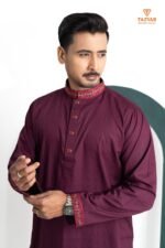 TAZVAR Maroon Premium Panjabi