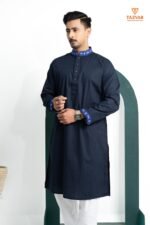 TAZVAR Navy Blu Premium Panjabi - Image 2